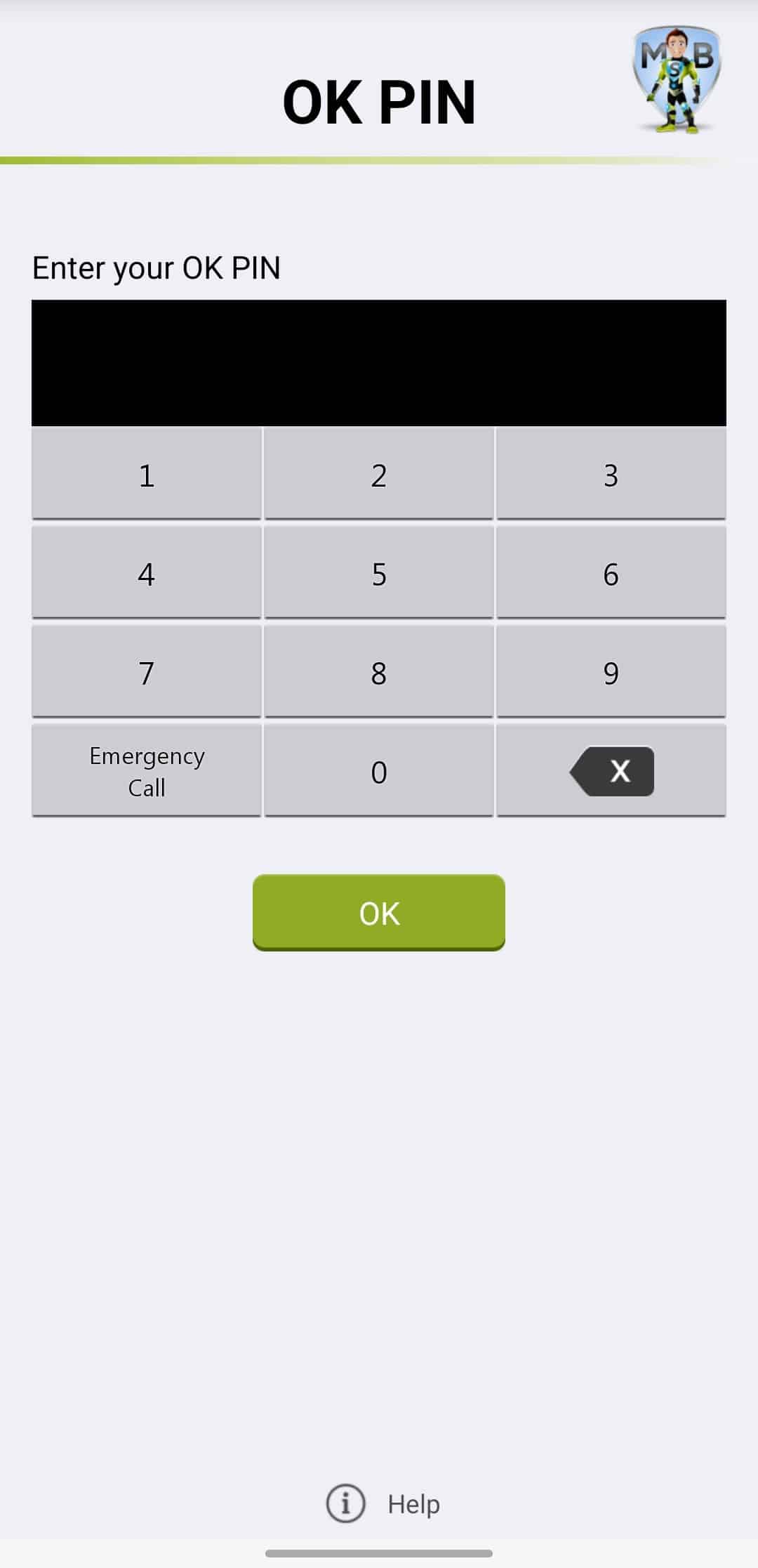 My Safety Buddy Permissions - Enter OK PIN
