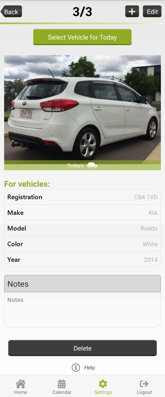 My Safety Buddy Permissions - Select Vehicle